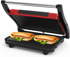 Panini Press - Sandwich Maker with Nonstick Plates - Indoor Countertop Grill for