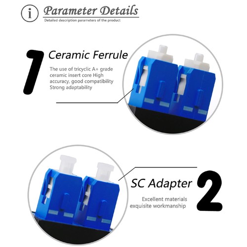 Single Mode Double SC 9/125 SC/UPC Fiber Loopback Fiber Opitc Adapter Connector - Afbeelding 9 van 10