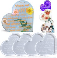 Heart Sign Resin Molds, 4 Pieces Silicone Molds for Epoxy Resin Memorial Love...