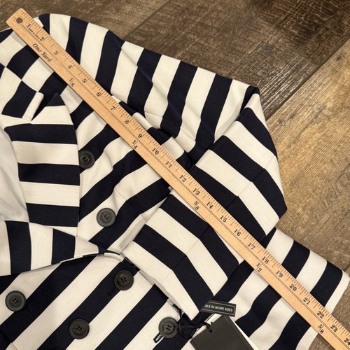 Blazer a Rayas Británicas Blanco Marino Halogen X Atlántico-Pacífico Nuevo con Etiquetas Talla 8 - Imagen 4 de 8