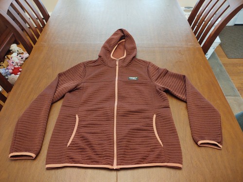LL Bean Damen Medium weinrot Airlight Strick Hoodie Kapuze Outdoor gerippt Wandern