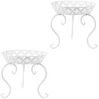  2 Sets of Practical Metal Plant Stand Flower Pot Stand Iron Heavy Duty Plant