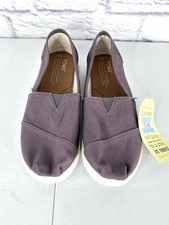 TOMS Youth Gray Ash Canvas Pull-On Casual Shoes NEW 4.5