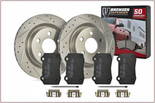2x GEBOHRT BREMSSCHEIBEN BREMSKLÖTZE VORNE FÜR JEEP GRAND CHEROKEE 2011 - SRT