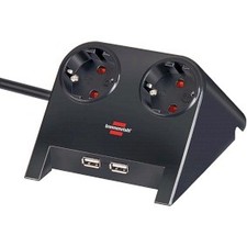 NDS Presa multipla da tavolo 2 vie per tavolo con piedini in gomma e USB 2 vie 1