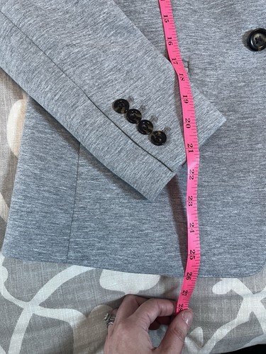 Blazer Ann Taylor Un Botón Gris Doble Tejido Talla 8 Nuevo Buceo Lavable Carrera - Imagen 4 de 6
