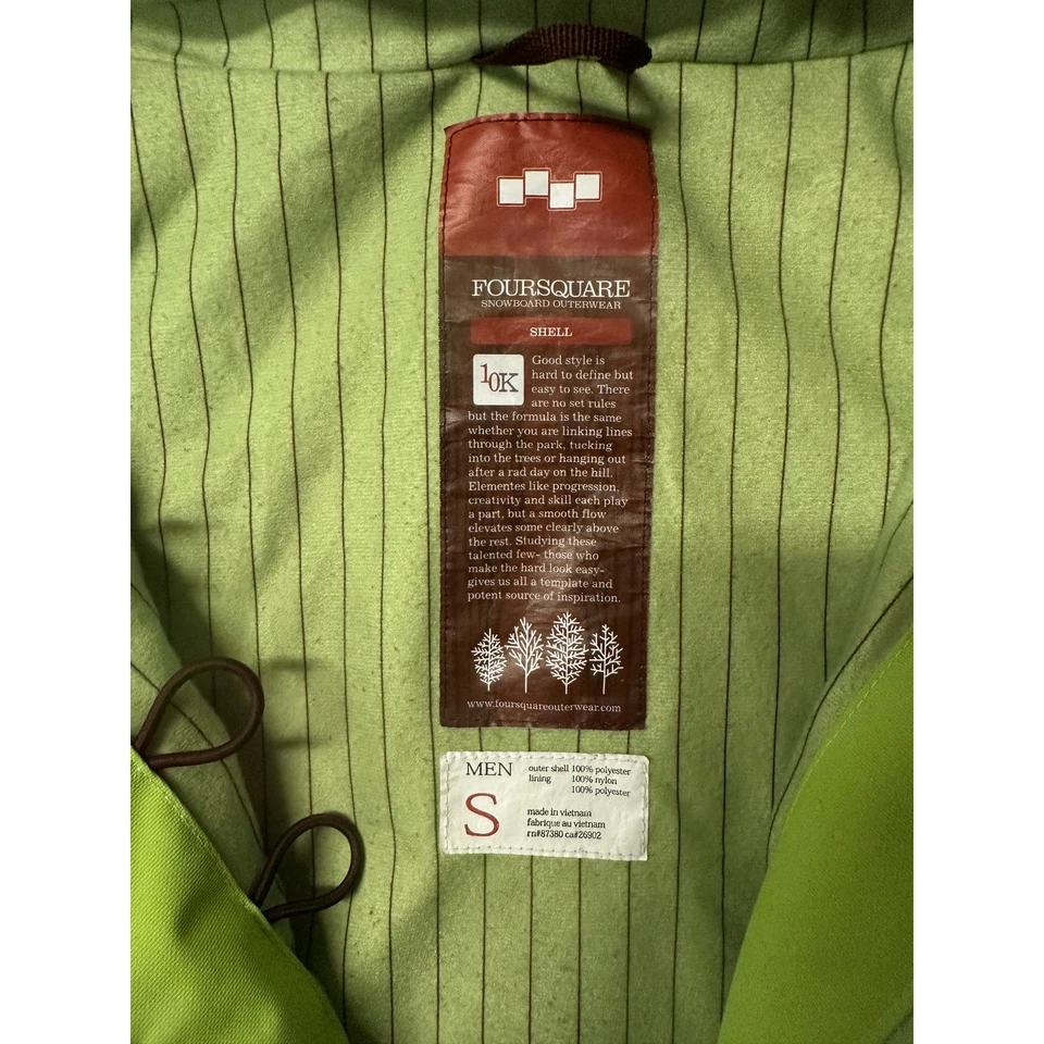 Chaqueta FourSquare Para Hombres 10K Snowboard Nieve Esquí Concha Pequeña Foto 2 de 4