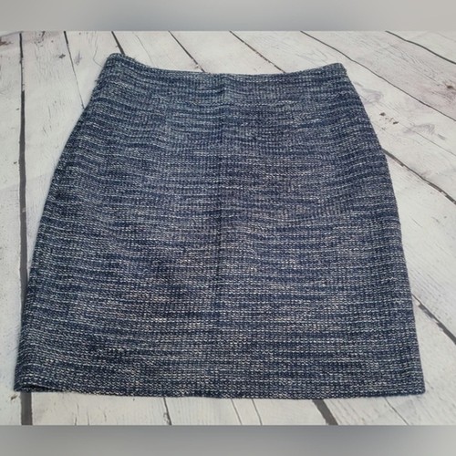 Banana Republic Bleistiftrock Größe 10 aus italienischem Stoff Tweed marineblau & weiß - Bild 1 von 6