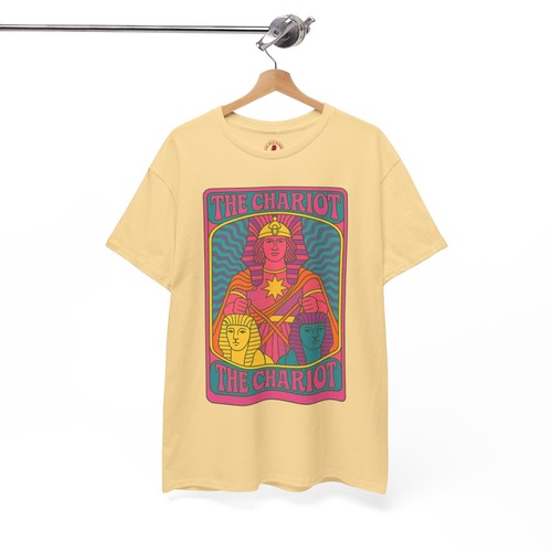 60s Psychedelic Tarot The Chariot Var3 Graphic Tee, Unisex Heavy Cotton T-Shirt - Picture 53 of 141