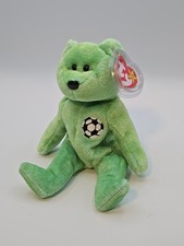 Ty Beanie Baby - KICKS the Soccer Bear 8.5" NEW MWMTs Plush Stuffed Animal Toy