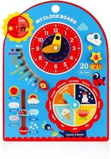 Jamohom Kids All About Today Calendar Board-Wooden Shape Sorting... 