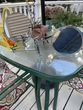 2 Double-Sided Wall Mount Swivel Makeup/Shaving Mirror w Extendable Arm NEW