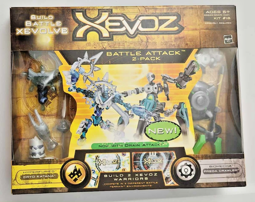 2004 Hasbro Stikfas Xevoz Cryo Katana & Preda Crawler 6" Figure 2-Pack MISB RARE