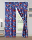  Red Blue Race Cars Print Curtain for Boys Girls Bedroom 4 Piece Red Race Cars