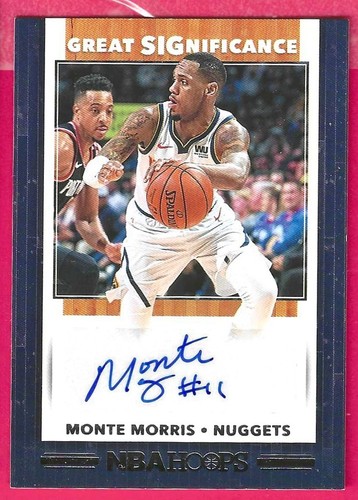 2019-20 NBA Hoops Great Significance Monte Morris Denver Nuggets Autograph
