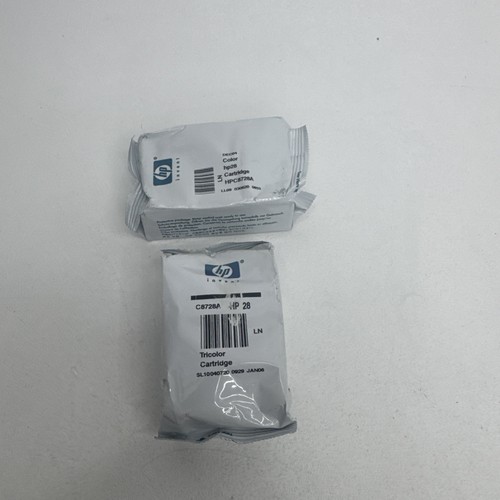 2 New Genuine HP 28 Color and 28 TriColor Ink Cartridges DEC 04, JAN 06