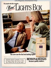 Benson Hedges Lights Menthol Cigarette Lifestyle Vintage 1988 Advertisement