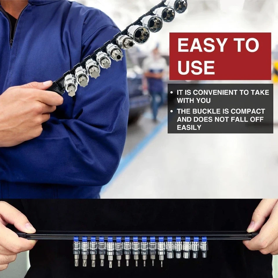 360° Swivel Socket Rack Large Capacity Socket Clip Rail Holder - Image 4 of 4