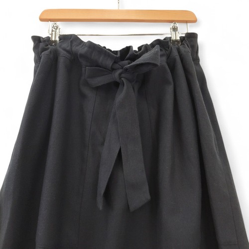 Toast Skirt 16 Navy Cotton Wool Tie Belt A-line Pockets Womenswear - Preloved - Afbeelding 7 van 24