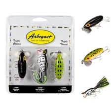 Legendary 3-Pack Fishing Lures: 2 Jitterbugs & Hula Popper for Topwater Action
