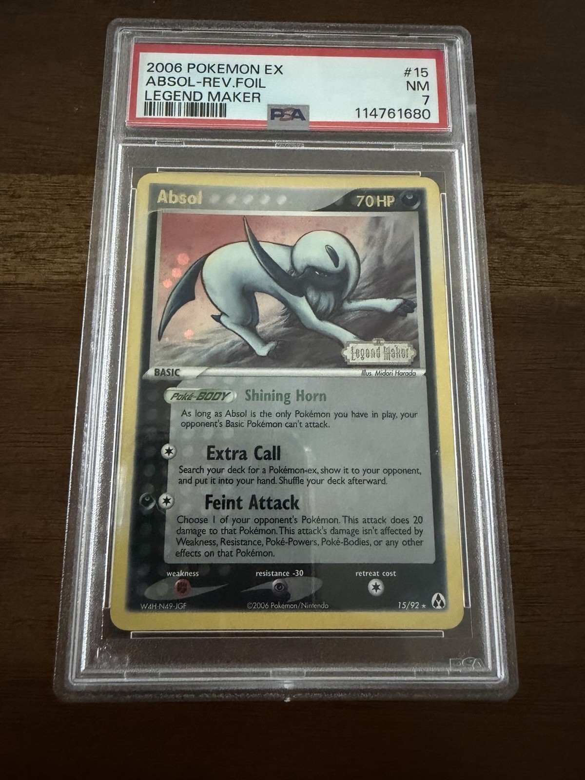 Absol 15/92 Legend Maker Reverse Holo PSA 7