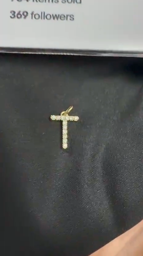 Name Letter Customise Pendant with Lab Grown Diamond 14 KT Gold - Video 1 of 1