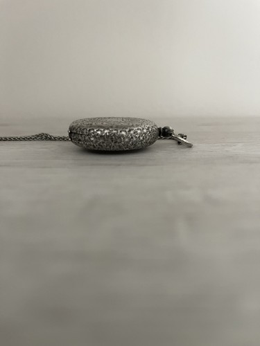 Swiss Silver Ladies Key Wound Fob Watch And Chain - Picture 14 of 15