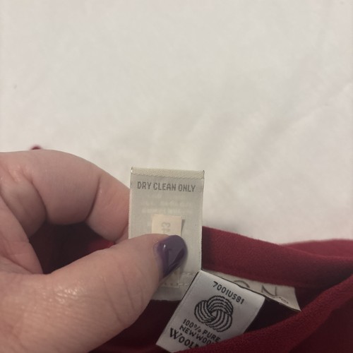 VTG 100% Pure New Wool Red Pencil Skirt SZ 12 Fully Lined Classic Work Wear 90s - Picture 4 of 13