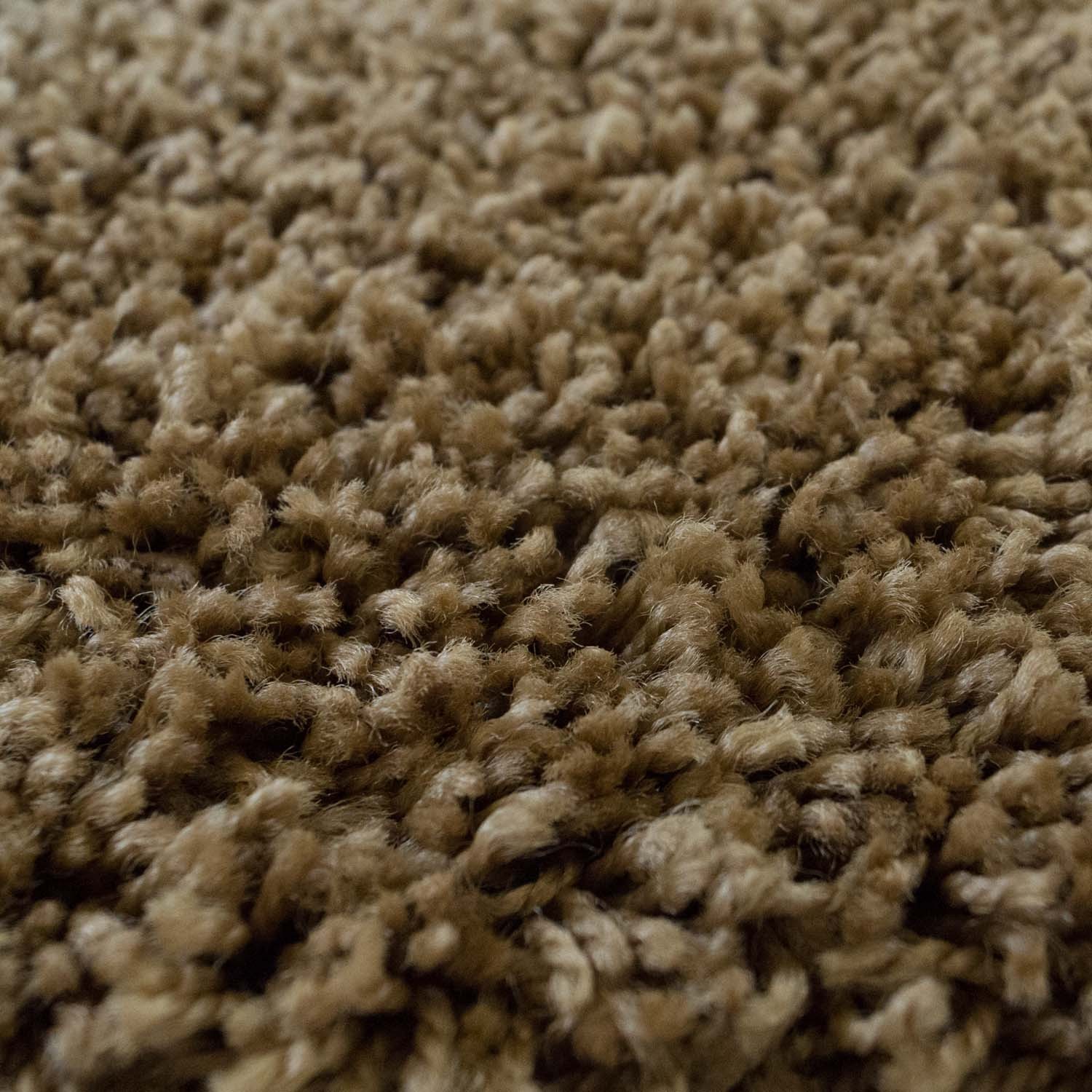 Teppich Shaggy Hochflor Langflor Einfarbig Mocca-Braun Wohnzimmer Schlafzimmer 