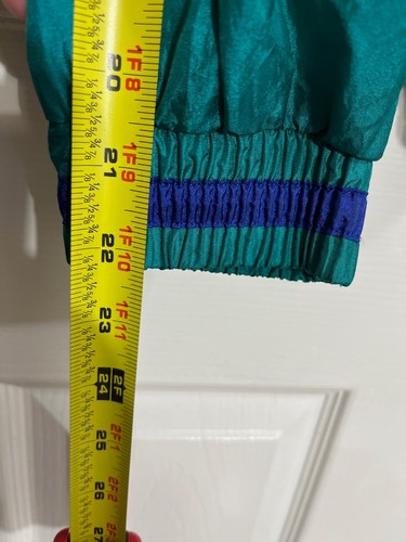 Vintage Westbound Sport Jacket L Teal Nylon Windbreaker Stars 80s 90s Retro USA - Picture 5 of 11