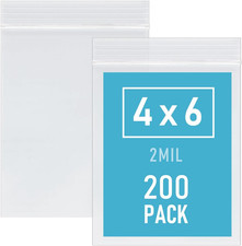 4 X 6 Inch 200Pcs Small Plastic Bags, 2 Mil Small Zip Bag, Transparent Jewelry B