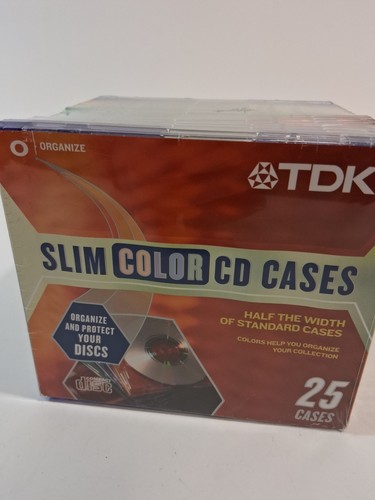 TDK 25er-Pack schmale farbige CD-Hüllen zum Organisieren Ihrer Sammlung versiegelt neu - Bild 3 von 5