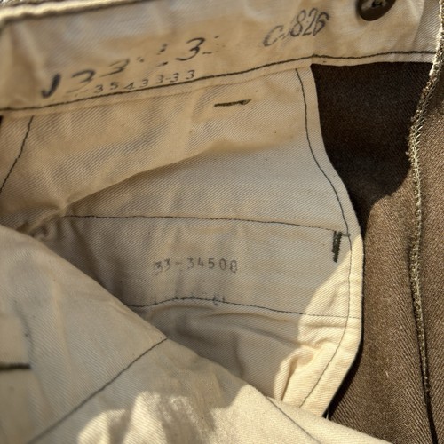 Pantalon pantalon vintage années 40 US Army WWII campagne laine homme 32x29 OD-33 militaire - Photo 11/13