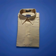 Chaps Men’s Medium 15-15.5 32/33 Lt Yellow Oxford Long Sleeve Button Down Shirt