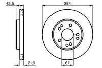 2Er Set Bremsscheiben Bosch 0 986 478 186 MERCEDES-BENZ 124 421 16 12