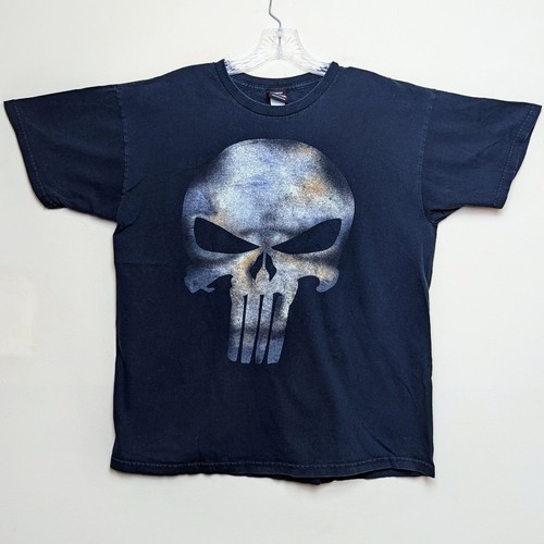 Vintage Mad Engine Punisher Skull 2004 Marvel Y2K Shirt Large