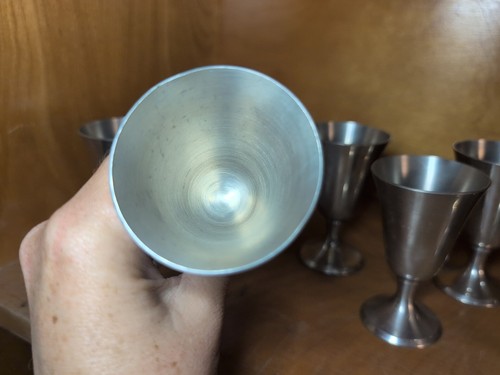 8er Set Stieff Zinn SM Kelche 3,75" signiert P57 - Bild 5 von 7