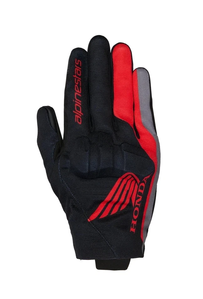GUANTI MOTO SCOOTER ALPINESTARS HONDA REEF GLOVES NERO RED CON PROTEZIONI