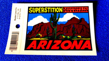 Superstition Mountain Arizona Vintage Souvenir Decal Window Sticker - New, Rare