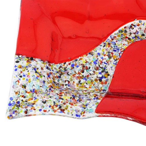 Glass Of Venice Murano Glass Decorative Accent Plate Red - Rectangular 7 x 5 Inc - Picture 4 of 5