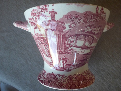 W.R. Midwinter Pink "Landscape" RARE 6"H Footed Planter/Vase/Bowl - Picture 6 of 6