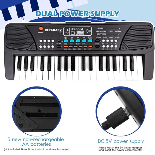 M SANMERSEN Kids Piano Keyboard, Piano for Kids with Microphone Portable Elec... - Picture 2 of 8