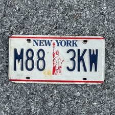 1986 New York License Plate Auto Tag 2 Garage Decor Liberty Base M88 3KW