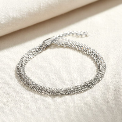 Solid 925 Sterling Silver Brilliantina Multi Strand Cable Chain Italian Bracelet