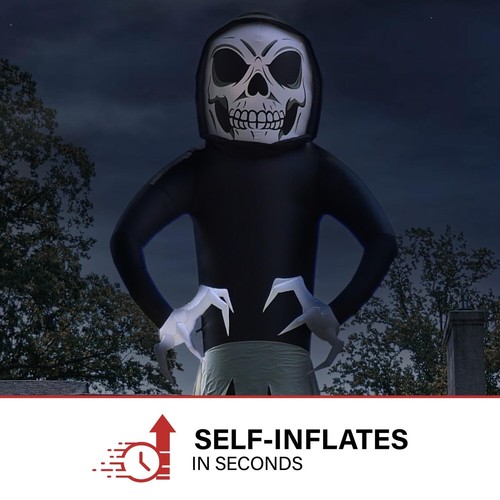 20-Ft Tall Ghost Reaper Blow Up Inflatable with Lights, Outdoor Halloween Inf... - Picture 5 of 9