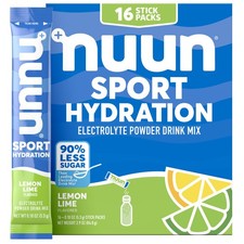 Nuun Sport Electrolyte Packets, Lemon Lime, 16 Ct, Gluten-Free  Vegan