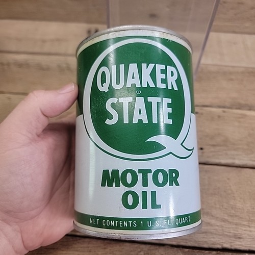 VTG Quaker State Motor Oil Can Empty Metal 1 Qt SAE 30 Opened #10 - Picture 8 of 8