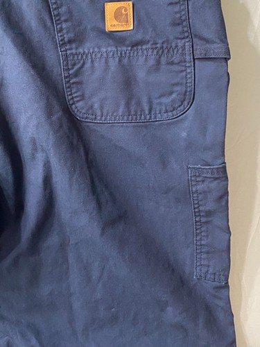Carhartt Men's Cargo Work Pants, Size 42W X 30L, Navy Blue, Pre-Owned - Picture 14 of 16