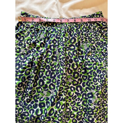 LILLY PULITZER XS THRILL OF THE CHASE NAVY GREEN SKIRT CHEETAH Pockets - Picture 7 of 9