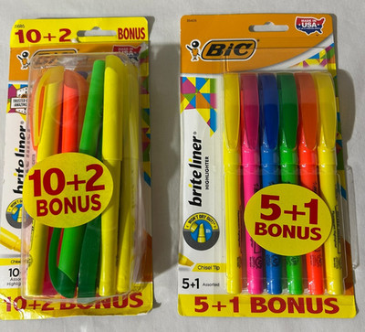 Bic Brite Liner Chisel Tip multi-color 2 pkgs - 17 count